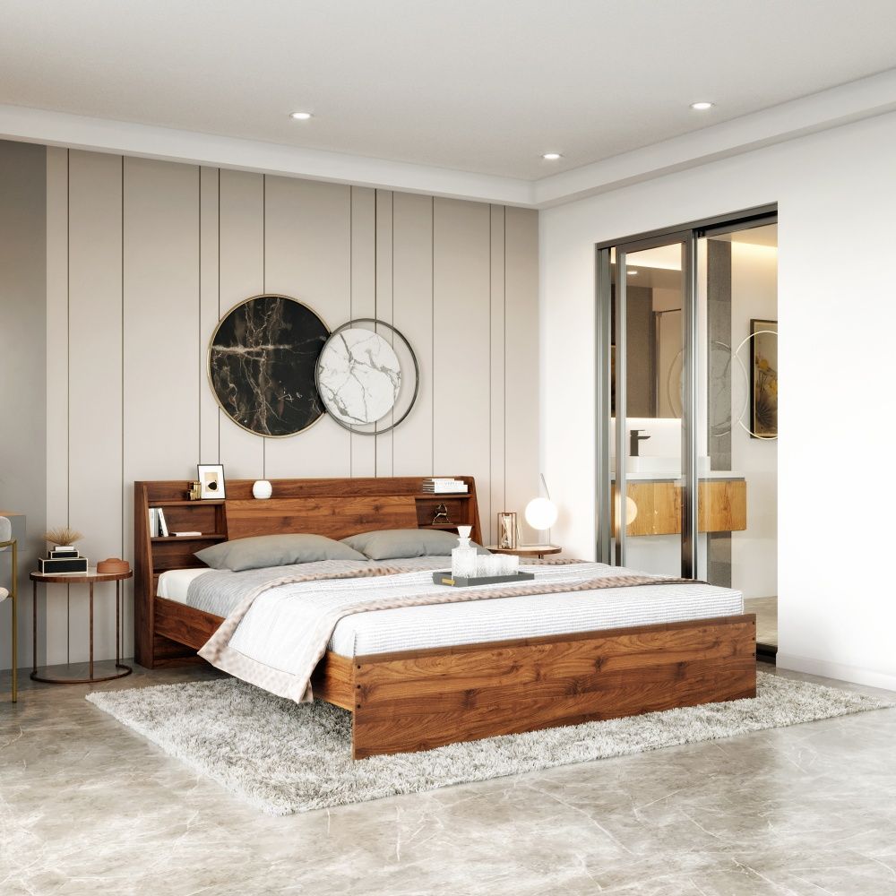 Wakefit Leo Engineered Wood Queen Size Non Storage Bed